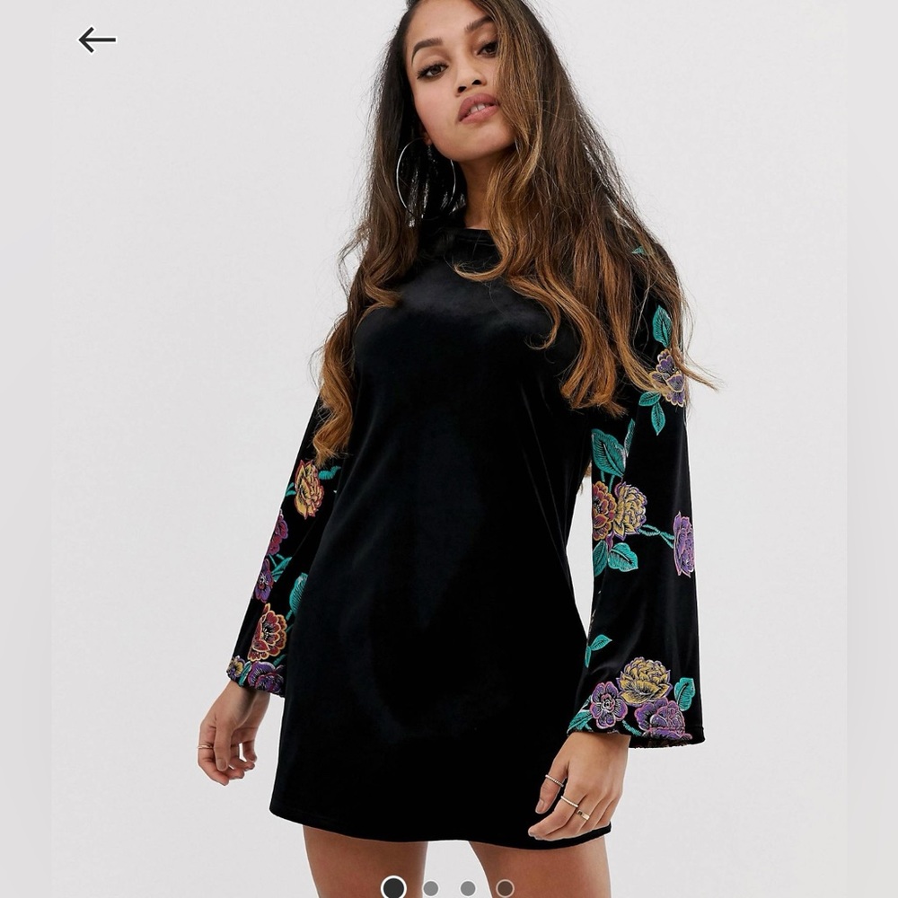 ASOS Petite Velvet Floral Dress